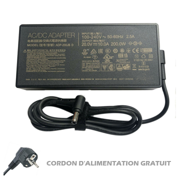 Chargeur ASUS 20V 10A 200Watt 6.0*3.7mm Connecteur