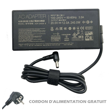 Chargeur ASUS 20V 12A 240Watt 6.0*3.7mm Connecteur