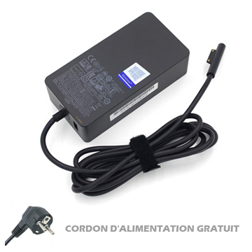 Chargeur Microsoft Surface 15V 6.33A 102Watt Surface Connecteur